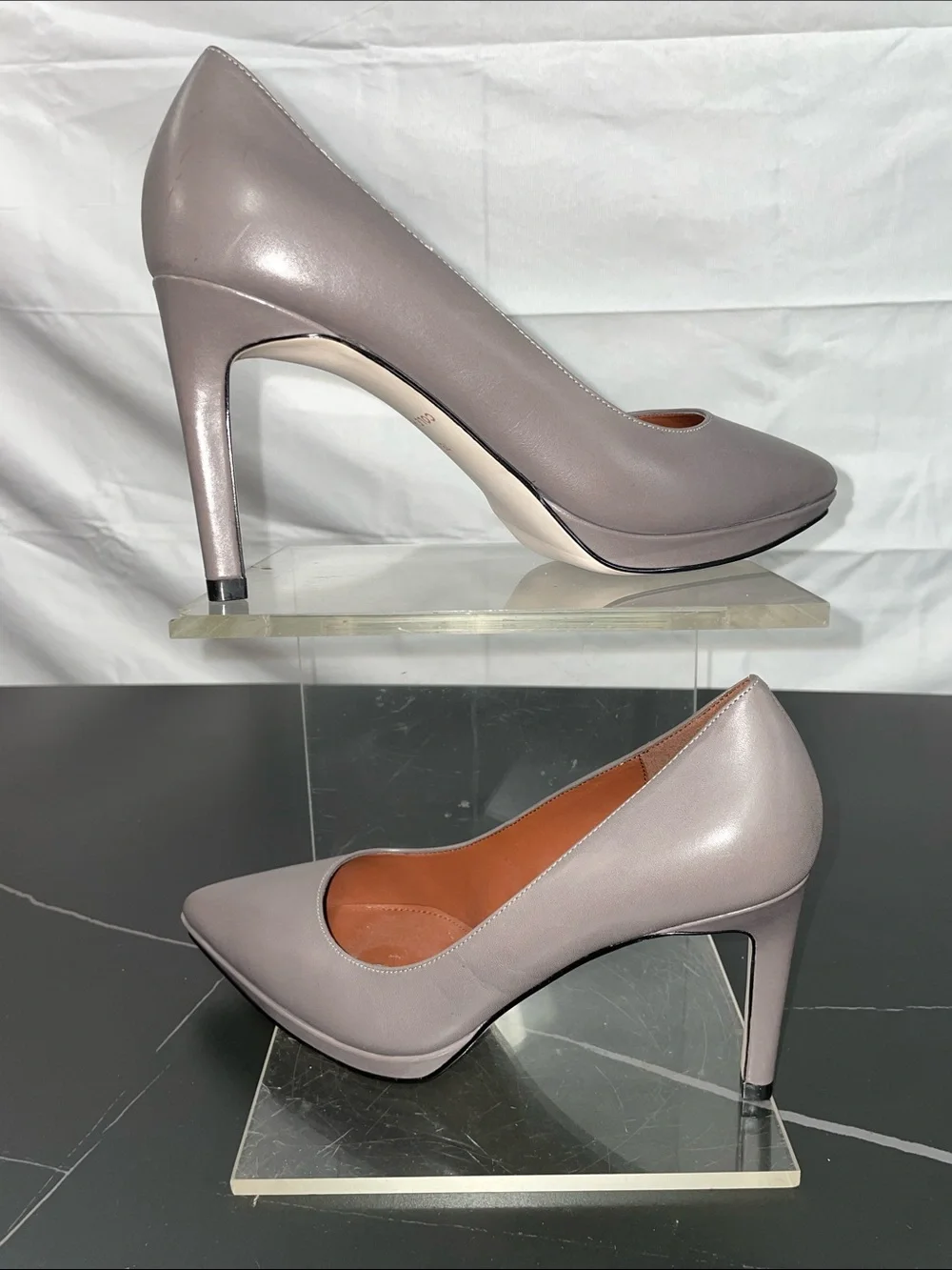 COLE HAAN GRAY LEATHER PUMPS FTL-08-127